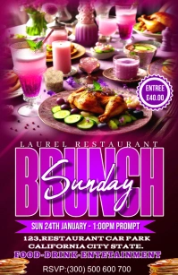 Maximalist Brunch Sunday Design Template Flye Tabloid