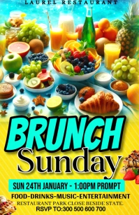 Maximalist Brunch Sunday Invitation Template Tabloid