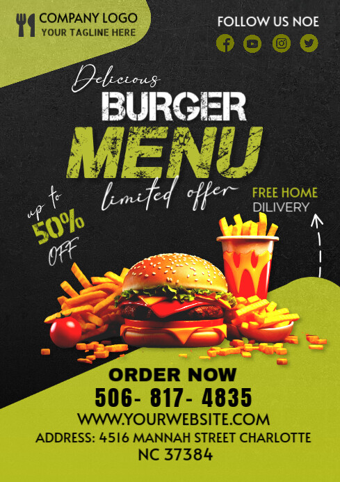 Maximalist Burger Menu A4 template