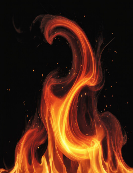 Maximalist Burning Fire Flame  Flyer (us Letter) Pamflet (VSA Brief) template