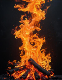 Maximalist Burning Fire  Flyer (us Letter) template