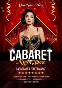 Maximalist Cabaret Night Show Flyer Template A5
