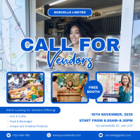 Maximalist Calling Vendors For Flea Market Ad Flyer Design Instagram Post template