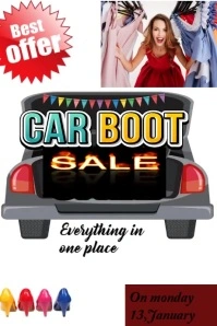 Maximalist Car Boot Sale Poster Template Poster