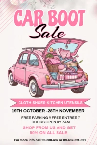 Maximalist Car Boot Sale Template Design Flyer Poster