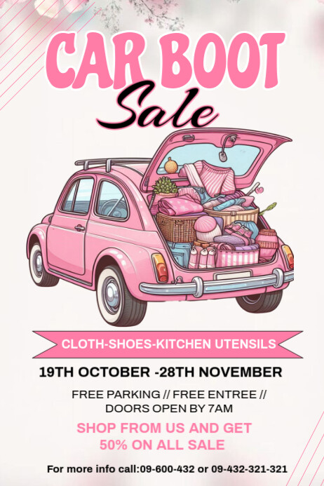 Maximalist Car Boot Sale Template Design Flyer Poster