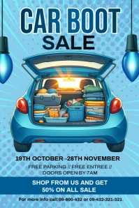 Maximalist Car Boot Sale Template Design Poster