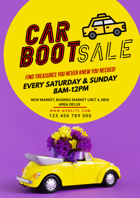 Maximalist Car Boot Sales Flyer Template A3