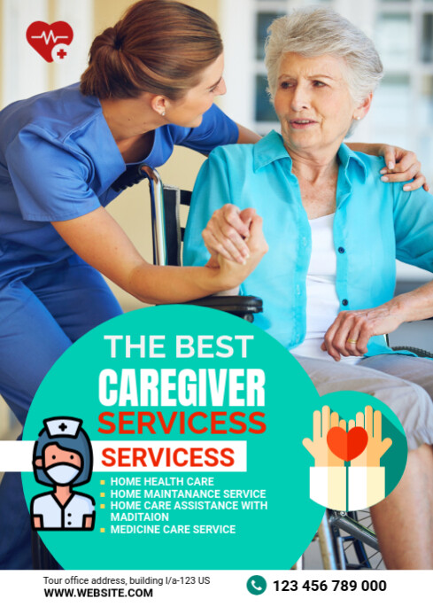 Maximalist Caregiver Service  A1 template