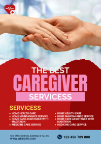 Red Home Care Services A5 Template