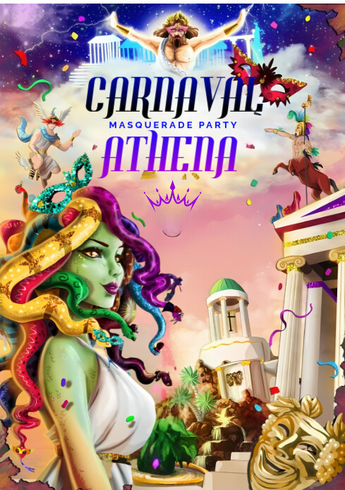 Maximalist Carnaval Party A4 template