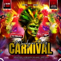 Maximalist Carnival Masquerade Party Instagram Post template