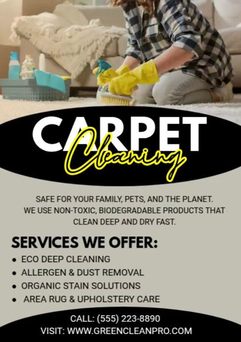 Maximalist Carpet Cleaning Services Flyer A4 template