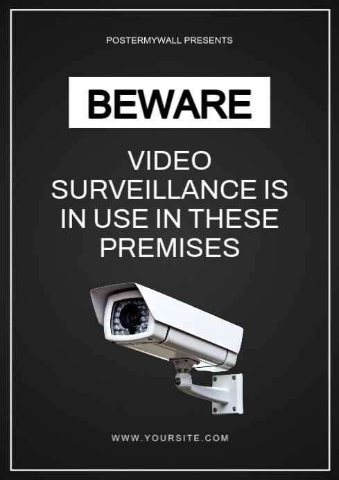 Maximalist Cctv Camera Warning  A4 template