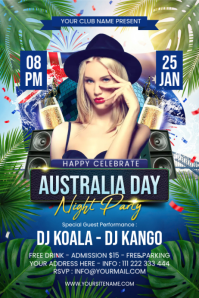 Maximalist Celebrate Australia Day Night Party Poster template