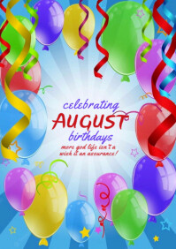 Maximalist Celebrating August Birthdays  A4 template