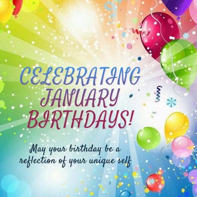 Maximalist Celebrating January Birthdays Instagram Post Template ...