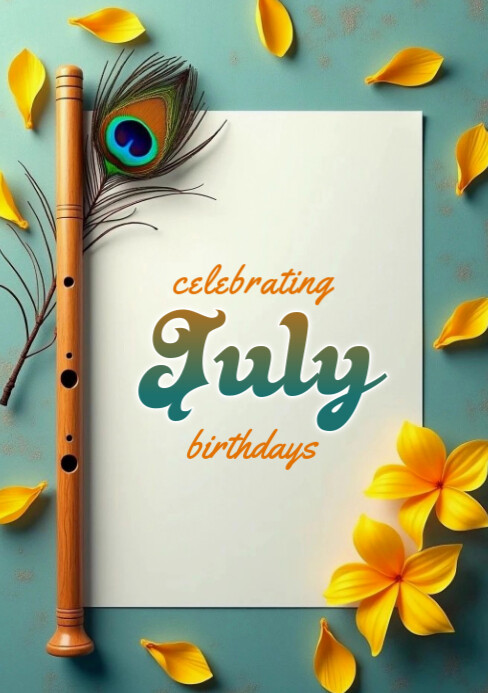 Maximalist Celebrating July Birthdays A5 Template | PosterMyWall