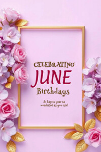 White Maximalist Celebrating June Birthdays A4 Template | PosterMyWall