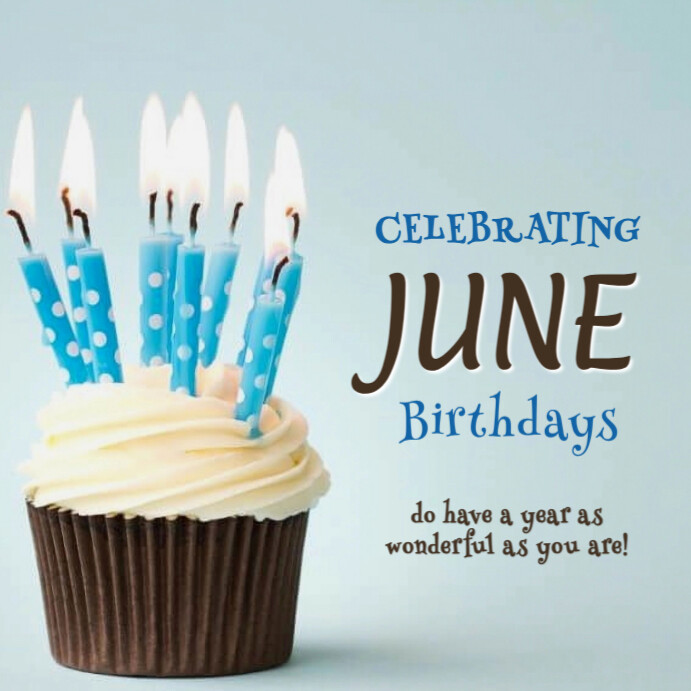 Maximalist Celebrating June Birthdays  Instagram Post template