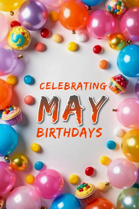 Maximalist Celebrating May Birthdays  Banner 4' × 6' Banier 4’×6’ template