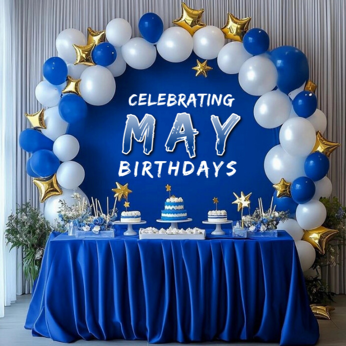 Maximalist Celebrating May Birthdays  Instagram Post template