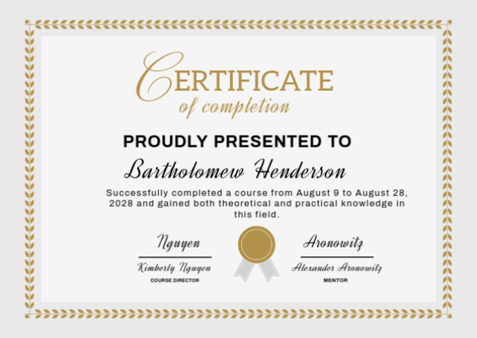 Maximalist Certificate Of Completion Postcard Ikhadi leposi template