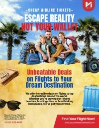 Maximalist Cheap Airline Tickets Flyer (us Le template