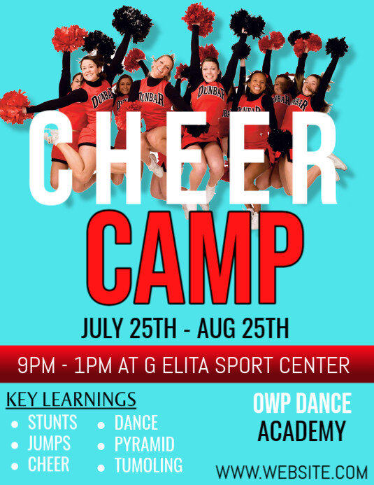 Maximalist Cheer Camp Flyer (us Letter) Pamflet (VSA Brief) template