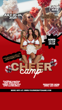 Red Cheer Camp Promotion เรื่องราวบน Instagram Template