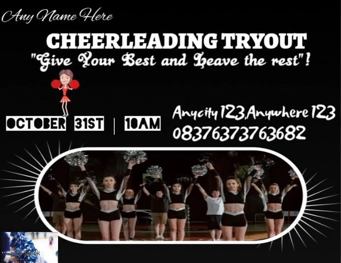 Copy of Maximalist Cheerleading Tryouts Flyer (us Letter) | PosterMyWall
