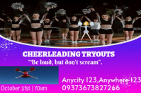 Maximalist Cheerleading Tryouts  Poster template