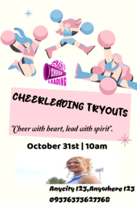 Maximalist Cheerleading Tryouts  Poster template