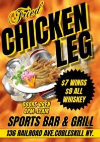 Maximalist Chicken Leg Fried A4 template