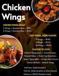 Maximalist Chicken Wings Flyer (us Letter) template