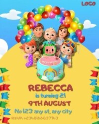 Maximalist Children's Birthday Party Invitation Template  Instagram Portrait