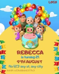 Maximalist Children's Birthday Party Invitation Template  Instagram Portrait
