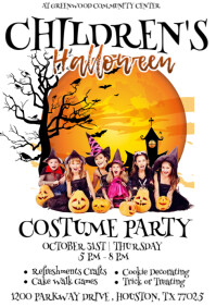 Maximalist Children's Halloween Costume Party A4 template