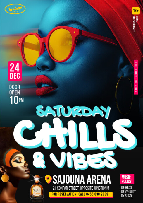 Maximalist Chills And Vibes Event Party Event Flyer A4 template