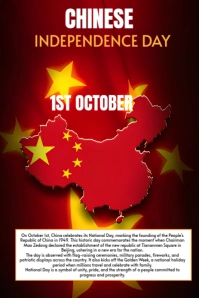 Maximalist China Independence Day  Pinterest Graphic template