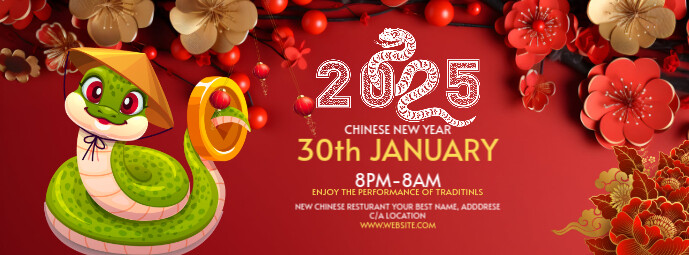 Maximalist Chinese New Year Facebook Cover Facebook Cover Photo template