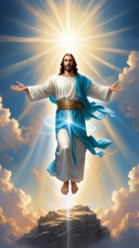 Maximalist Christ Ascention  Digital Display (9:16) template