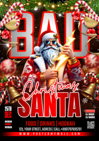 Maximalist Christmas Bad Santa  A4 template