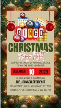 Maximalist Christmas Bingo Night Invitation Instagram Story template