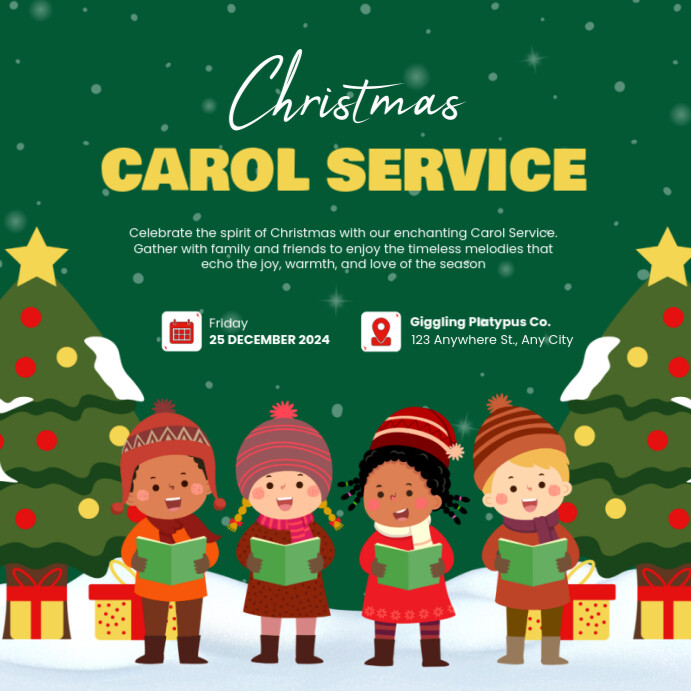 Copy of Maximalist Christmas Carol Service Instagram Post | PosterMyWall