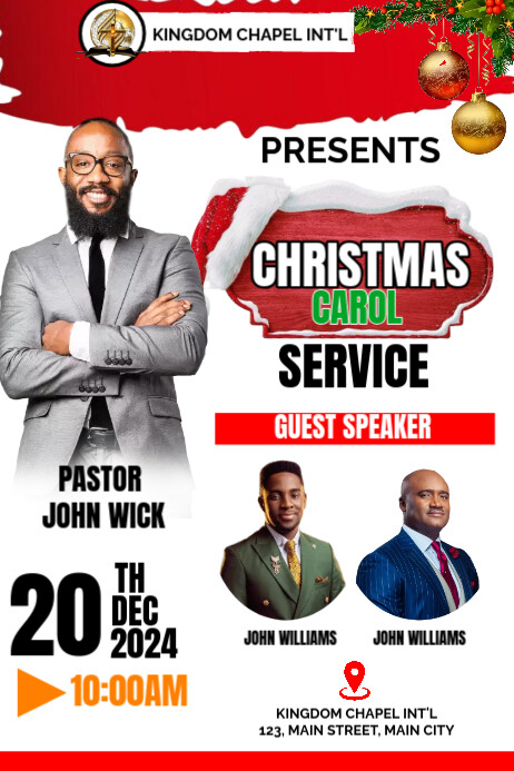Copy of Maximalist Christmas Carol Service Poster | PosterMyWall