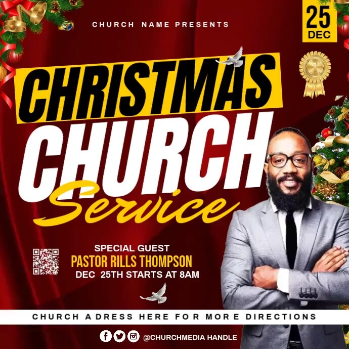 church, christmas, merry christmas Template | PosterMyWall