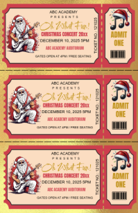 Maximalist Christmas Concert Entry Ticket Tabloid template
