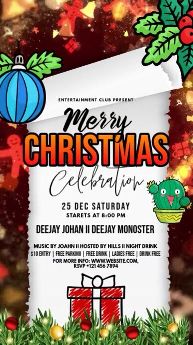 Maximalist Christmas Digital Display Digital Display (9:16) template