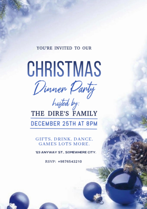Copy of Maximalist Christmas Dinner Party Invitation A4 | PosterMyWall